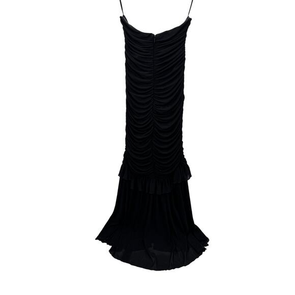 MAJORELLE Giules Gown Dress Black Ruffled Overlay Size Medium NEW NWT - Picture 5 of 11